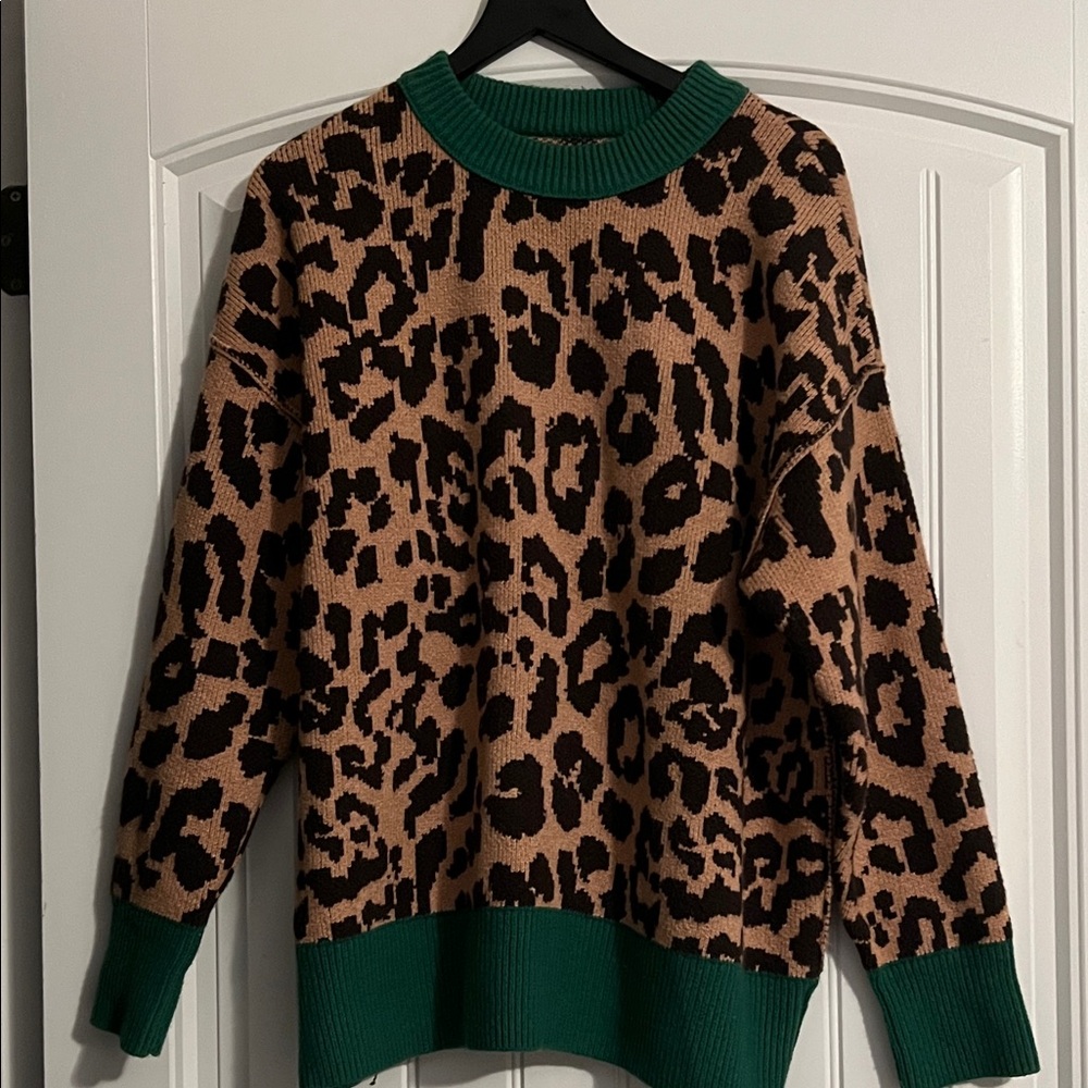 Aerie Leopard Print Sweater XL